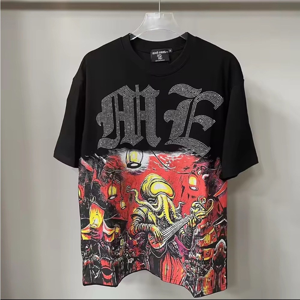 Black and Red Graphic Men's Shirt